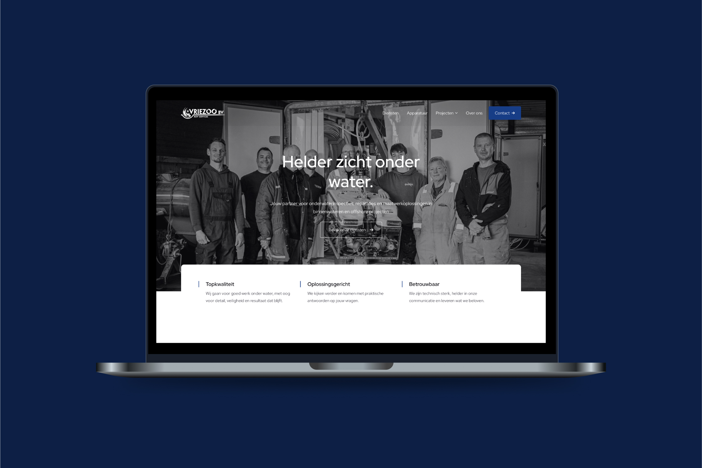 mockup website van vriezoo